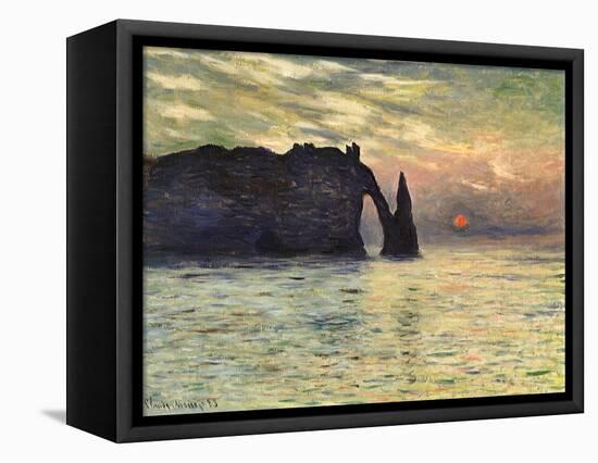 Sunset at Etretat, 1883-Claude Monet-Framed Premier Image Canvas