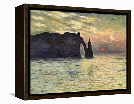 Sunset at Etretat, 1883-Claude Monet-Framed Premier Image Canvas