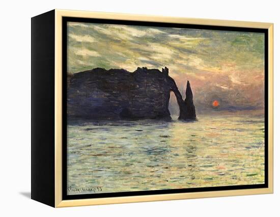 Sunset at Etretat, 1883-Claude Monet-Framed Premier Image Canvas