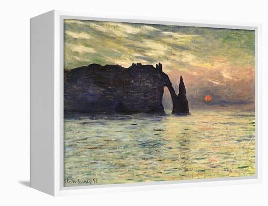 Sunset at Etretat, 1883-Claude Monet-Framed Premier Image Canvas