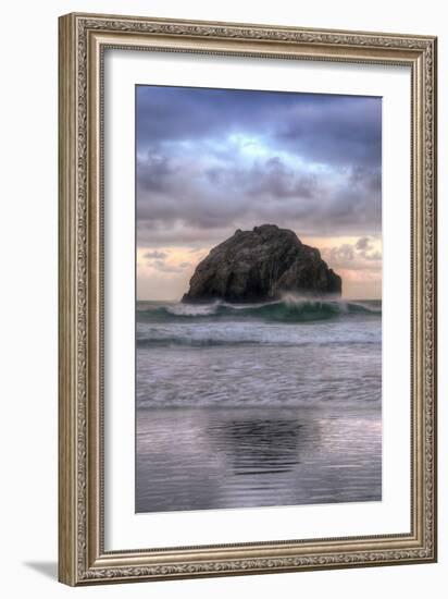 Sunset at Face Rock, Bandon Beach, Oregon Coast-Vincent James-Framed Photographic Print