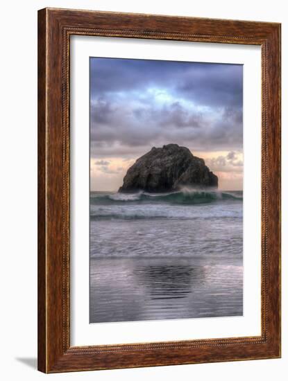 Sunset at Face Rock, Bandon Beach, Oregon Coast-Vincent James-Framed Photographic Print