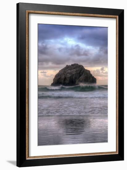 Sunset at Face Rock, Bandon Beach, Oregon Coast-Vincent James-Framed Photographic Print