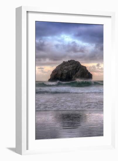 Sunset at Face Rock, Bandon Beach, Oregon Coast-Vincent James-Framed Photographic Print