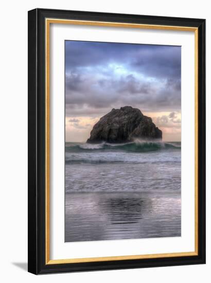 Sunset at Face Rock, Bandon Beach, Oregon Coast-Vincent James-Framed Photographic Print