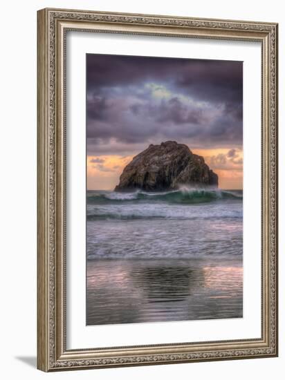 Sunset at Face Rock, Bandon Beach Oregon-Vincent James-Framed Photographic Print