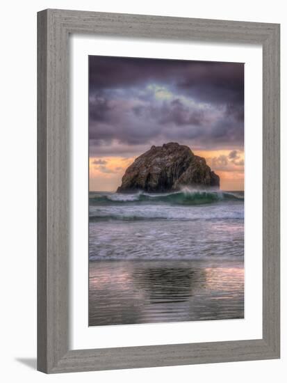 Sunset at Face Rock, Bandon Beach Oregon-Vincent James-Framed Photographic Print