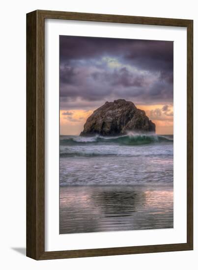 Sunset at Face Rock, Bandon Beach Oregon-Vincent James-Framed Photographic Print