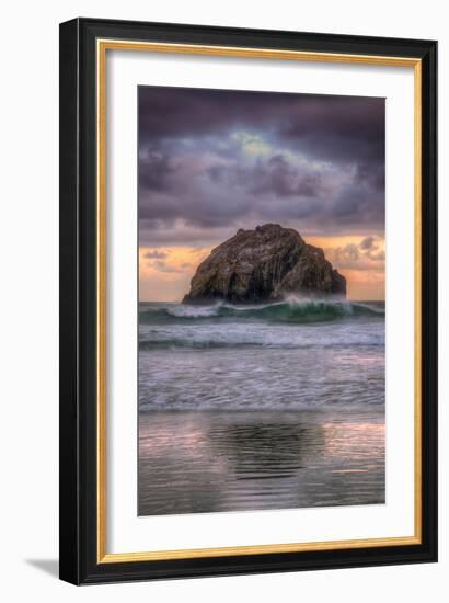 Sunset at Face Rock, Bandon Beach Oregon-Vincent James-Framed Photographic Print