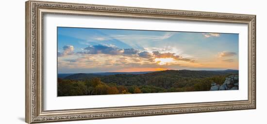 Sunset at Garden of the Gods Wilderness, Shawnee National Forest, Illinois, USA-null-Framed Photographic Print