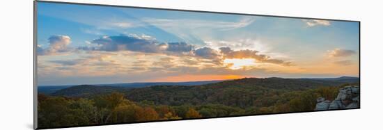 Sunset at Garden of the Gods Wilderness, Shawnee National Forest, Illinois, USA-null-Mounted Photographic Print