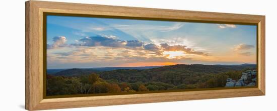 Sunset at Garden of the Gods Wilderness, Shawnee National Forest, Illinois, USA-null-Framed Premier Image Canvas