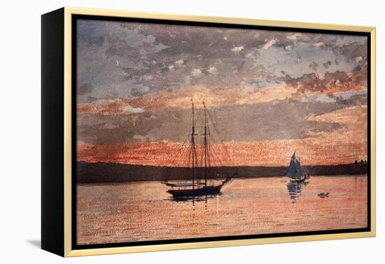 Sunset at Gloucester, 1880 (W/C & Graphite on Wove Paper)-Winslow Homer-Framed Premier Image Canvas