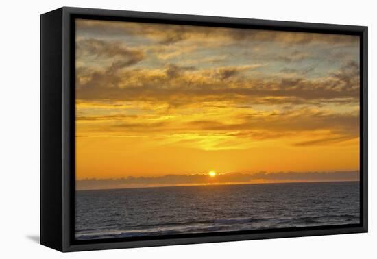 Sunset at Heceta Beach, Oregon Coast, Pacific Ocean, Oregon, USA-Michel Hersen-Framed Premier Image Canvas