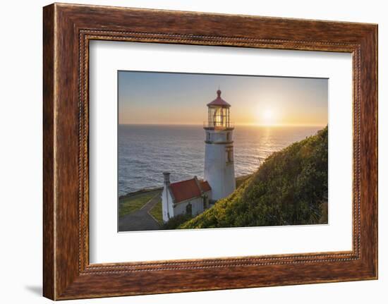 Sunset at Heceta Head Lighthouse, Oregon-Alan Majchrowicz-Framed Photographic Print