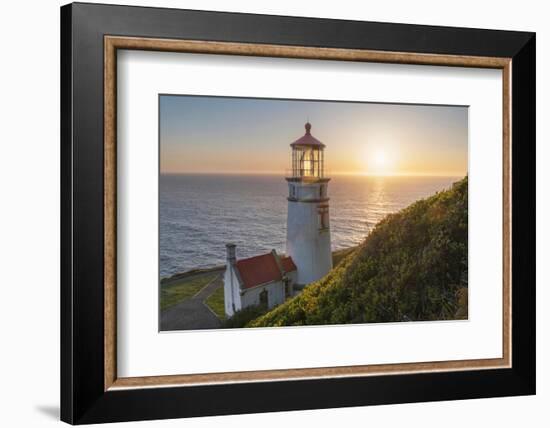 Sunset at Heceta Head Lighthouse, Oregon-Alan Majchrowicz-Framed Photographic Print