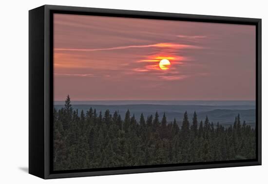 Sunset at Horseshoe Canyon, Cypress Hills Interprovincial Park, Alberta, Canada-null-Framed Premier Image Canvas