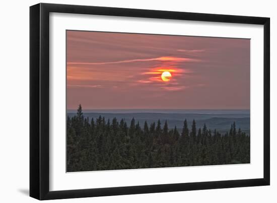 Sunset at Horseshoe Canyon, Cypress Hills Interprovincial Park, Alberta, Canada-null-Framed Photographic Print