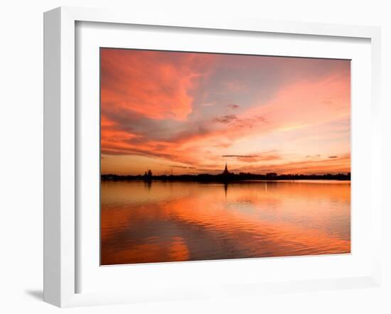 Sunset at Kaennakron Lake, Khonkaen, Thailand-Gavriel Jecan-Framed Photographic Print