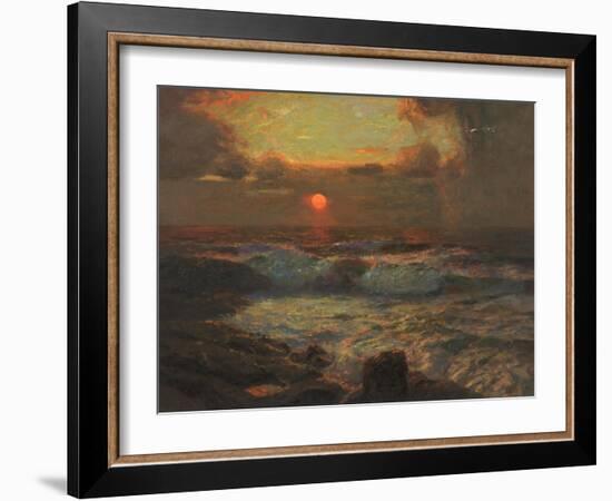 Sunset at Land's End, Cornwall-Albert Julius Olsson-Framed Giclee Print