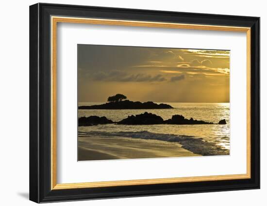 Sunset at Las Bachas, Santa Cruz Island, Galapagos Islands, UNESCO World Heritage Site, Ecuador-Michael Nolan-Framed Photographic Print