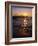 Sunset at Lighthouse, Lake MIchigan, MI-Mark Gibson-Framed Photographic Print