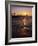 Sunset at Lighthouse, Lake MIchigan, MI-Mark Gibson-Framed Photographic Print