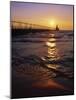 Sunset at Lighthouse, Lake MIchigan, MI-Mark Gibson-Mounted Photographic Print
