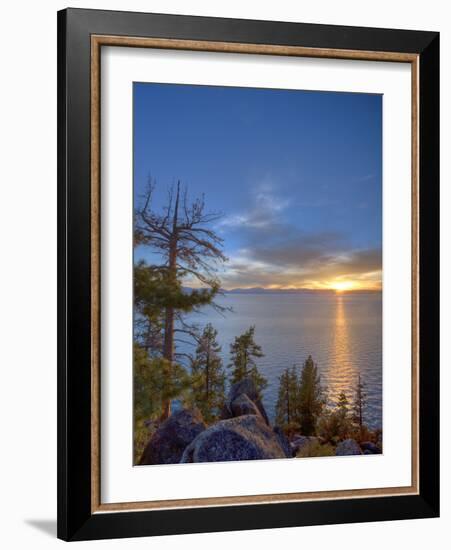 Sunset at Logan Shoals on the East Side of Lake Tahoe, Nevada, USA-Tom Norring-Framed Photographic Print