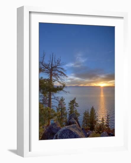 Sunset at Logan Shoals on the East Side of Lake Tahoe, Nevada, USA-Tom Norring-Framed Photographic Print