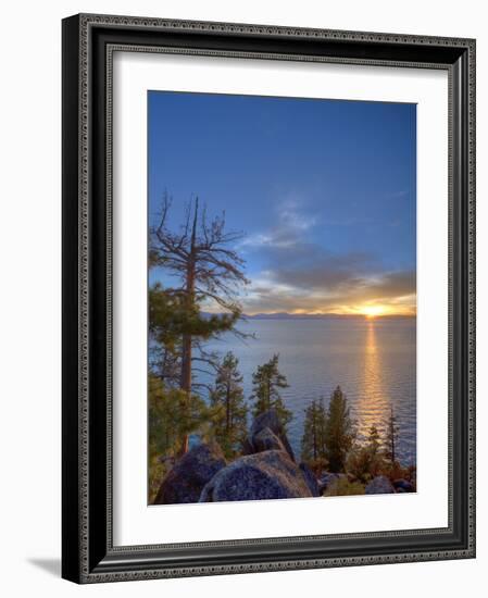 Sunset at Logan Shoals on the East Side of Lake Tahoe, Nevada, USA-Tom Norring-Framed Photographic Print