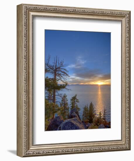 Sunset at Logan Shoals on the East Side of Lake Tahoe, Nevada, USA-Tom Norring-Framed Photographic Print