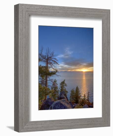 Sunset at Logan Shoals on the East Side of Lake Tahoe, Nevada, USA-Tom Norring-Framed Photographic Print