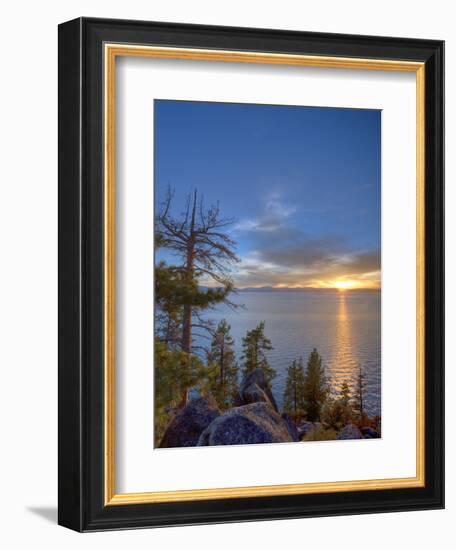 Sunset at Logan Shoals on the East Side of Lake Tahoe, Nevada, USA-Tom Norring-Framed Photographic Print