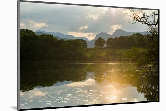 Sunset at Loughrigg Tarn Near Ambleside in the Lake District National Park, Cumbria, England-Alex Treadway-Mounted Photographic Print