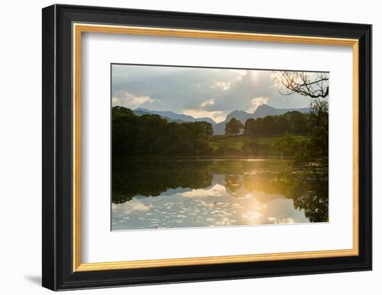 Sunset at Loughrigg Tarn Near Ambleside in the Lake District National Park, Cumbria, England-Alex Treadway-Framed Photographic Print