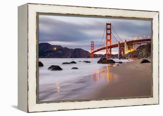 Sunset at Marshall Beach, Golden Gate Bridge, San Francisco California-Vincent James-Framed Premier Image Canvas