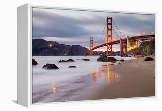 Sunset at Marshall Beach, Golden Gate Bridge, San Francisco California-Vincent James-Framed Premier Image Canvas