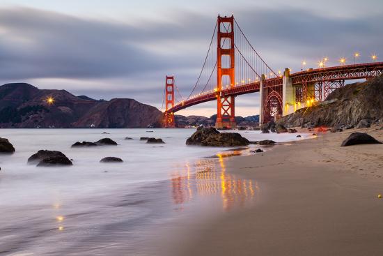 Sunset at Marshall Beach, Golden Gate Bridge, San Francisco California' Photographic Print - Vincent James | Art.com