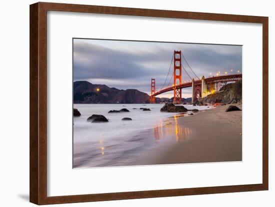 Sunset at Marshall Beach, Golden Gate Bridge, San Francisco California-Vincent James-Framed Photographic Print