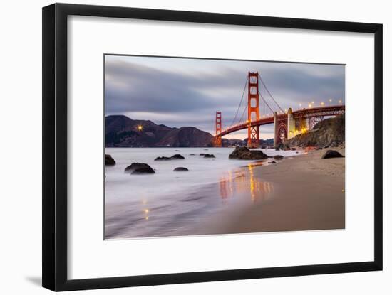 Sunset at Marshall Beach, Golden Gate Bridge, San Francisco California-Vincent James-Framed Photographic Print