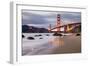 Sunset at Marshall Beach, Golden Gate Bridge, San Francisco California-Vincent James-Framed Photographic Print