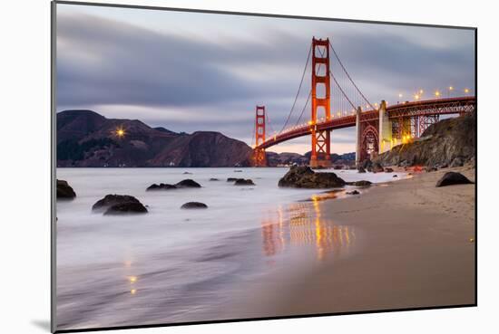 Sunset at Marshall Beach, Golden Gate Bridge, San Francisco California-Vincent James-Mounted Photographic Print