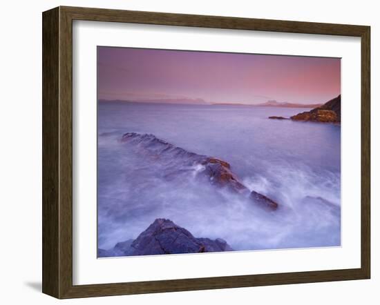 Sunset at Mellon Udrigle, Waves and Rocks, Wester Ross, North West Scotland, United Kingdom, Europe-Neale Clarke-Framed Photographic Print