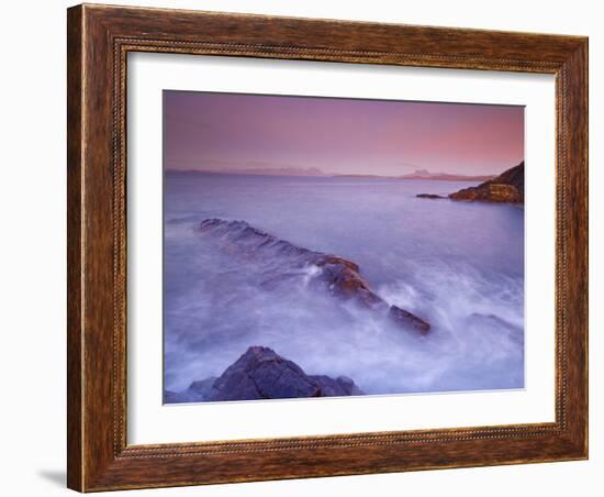 Sunset at Mellon Udrigle, Waves and Rocks, Wester Ross, North West Scotland, United Kingdom, Europe-Neale Clarke-Framed Photographic Print