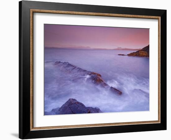 Sunset at Mellon Udrigle, Waves and Rocks, Wester Ross, North West Scotland, United Kingdom, Europe-Neale Clarke-Framed Photographic Print