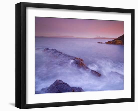 Sunset at Mellon Udrigle, Waves and Rocks, Wester Ross, North West Scotland, United Kingdom, Europe-Neale Clarke-Framed Photographic Print