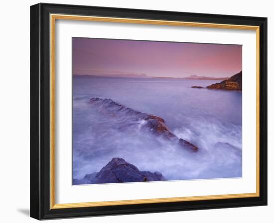 Sunset at Mellon Udrigle, Waves and Rocks, Wester Ross, North West Scotland, United Kingdom, Europe-Neale Clarke-Framed Photographic Print