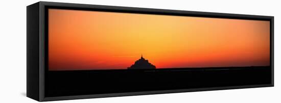 Sunset at Mont Saint Michel Normandy France-null-Framed Premier Image Canvas