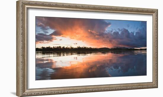 Sunset at Mouth of Androscoggin River and Magalloway River at Lake Umbagog, New Hampshire, USA-Huntstock-Framed Photographic Print